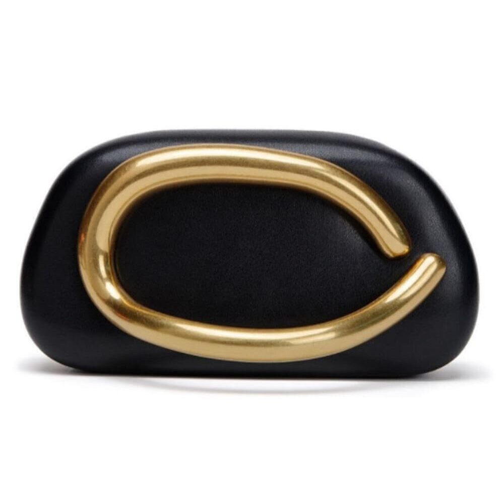 1421 PU Leather Evening Handbags with Chain Trendy Crossbody Metal